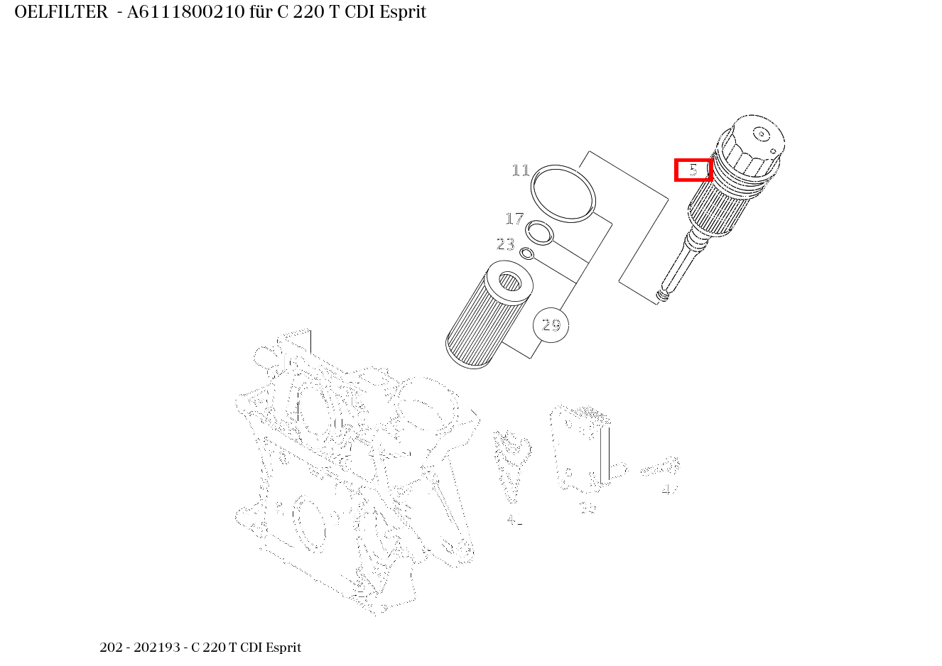 Ölfilter C 220 T CDI Esprit 202