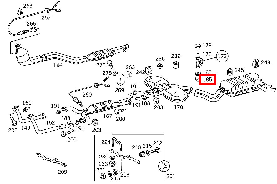 Sechskantmutter M8-10 420 SEC COUPE mit Automatic 126