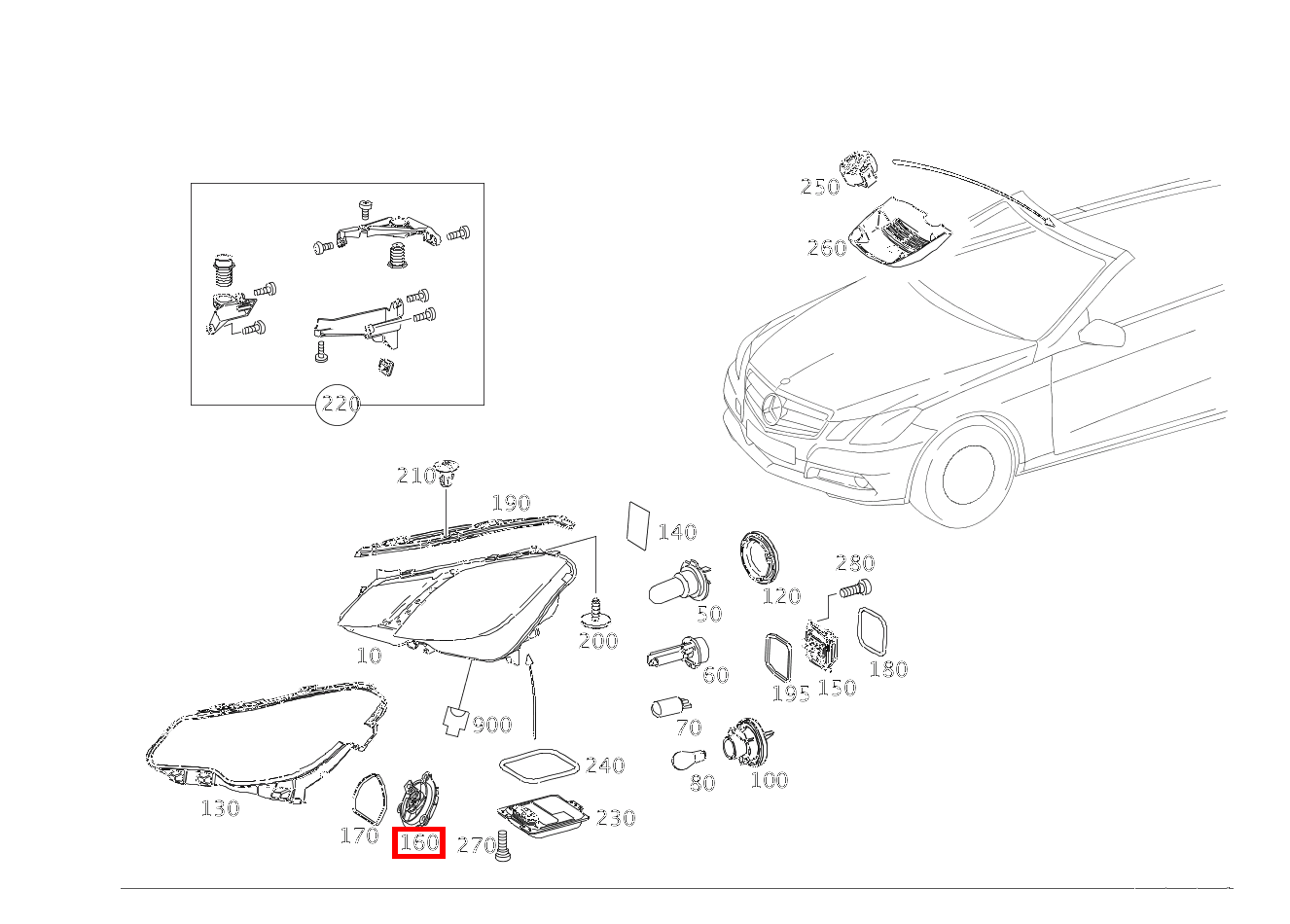 Lüfter INNEN RECHTS E 500/550 CABR. 207