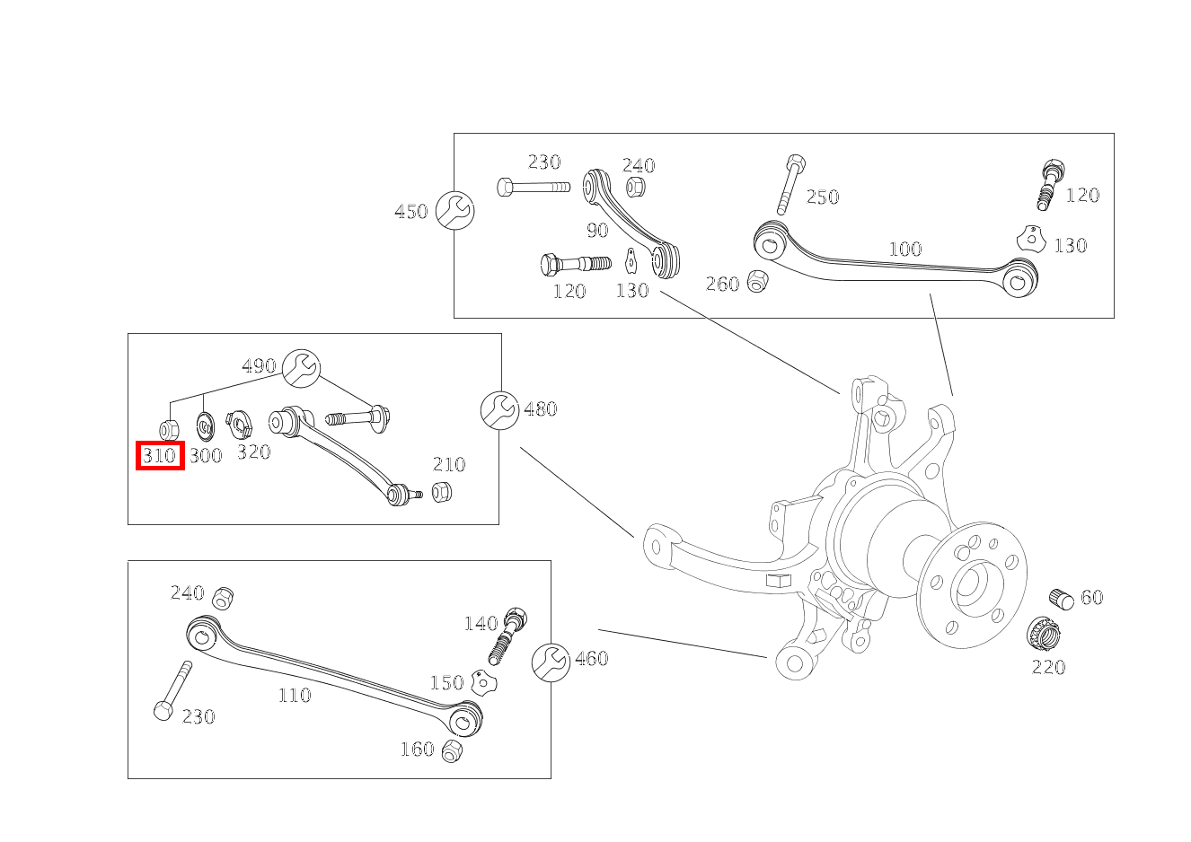 Sechskantmutter SPURSTANGE AN HINTERACHSTRAEGER; M12X1.5 Maybach 62 S (langer Radstand) 240