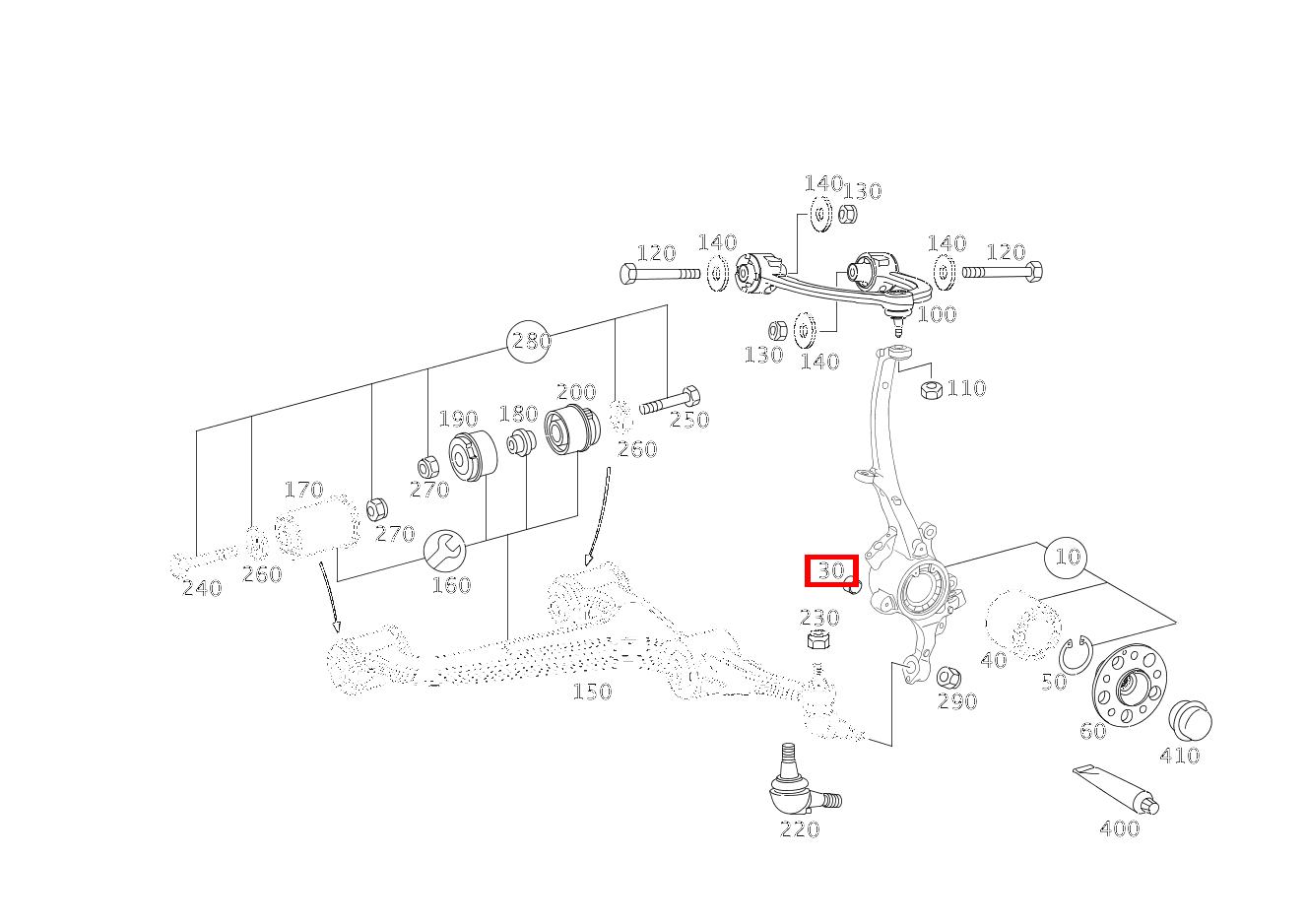Schutzkappe VORDERRADNABE AN ACHSSCHENKEL E 280 T 4-MATIC 211