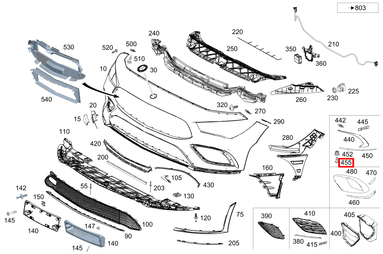 Sechsrundschraube Befestigung Seitenspoiler, links und rechts; 5X16 Mercedes-AMG CLA 35 4MATIC Coupé 177