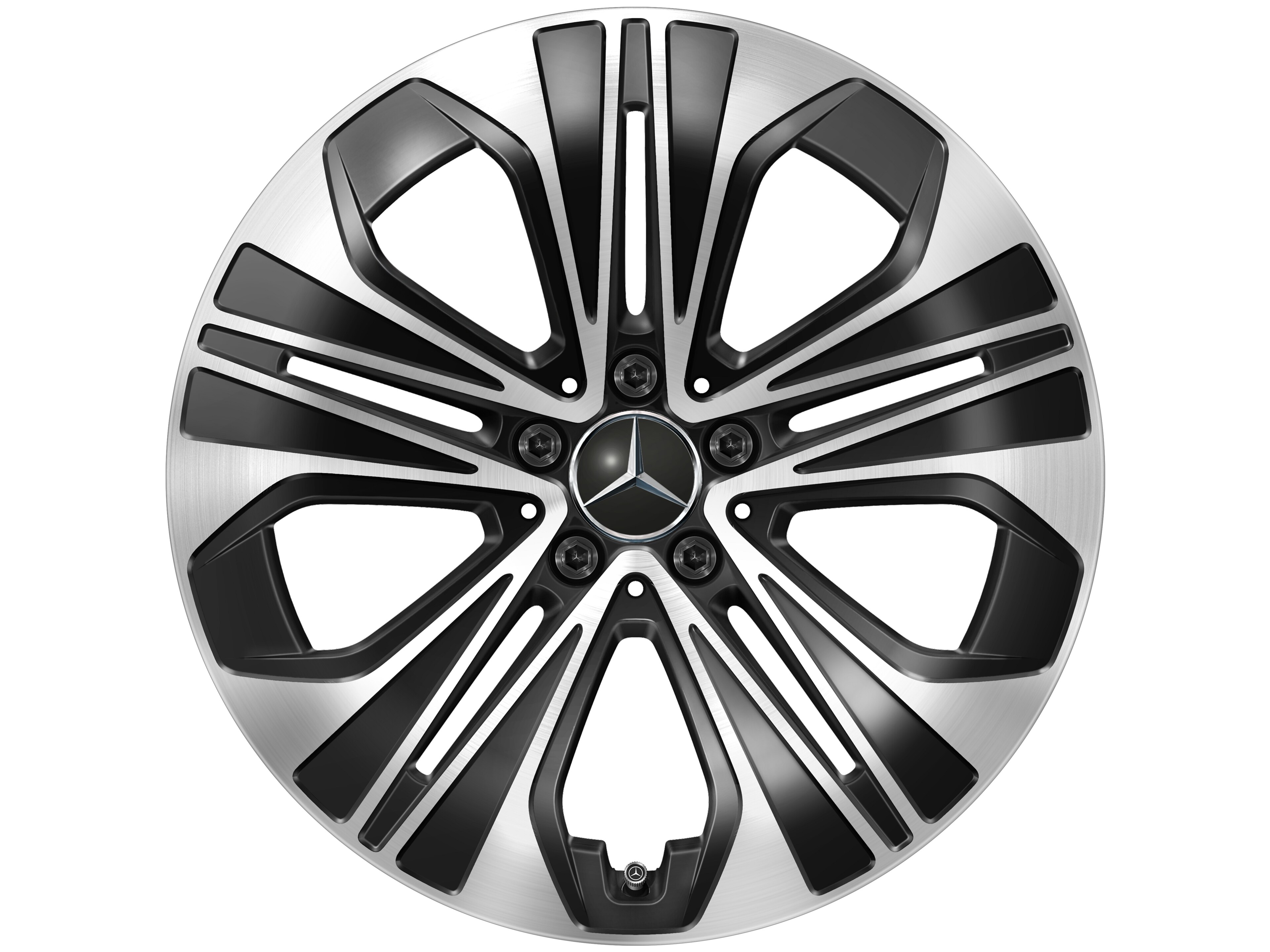 5-Speichen-Rad, Aero, 19 Zoll, glanzgedreht 8,5 J x 19 ET 35,5, schwarz, glanzgedreht