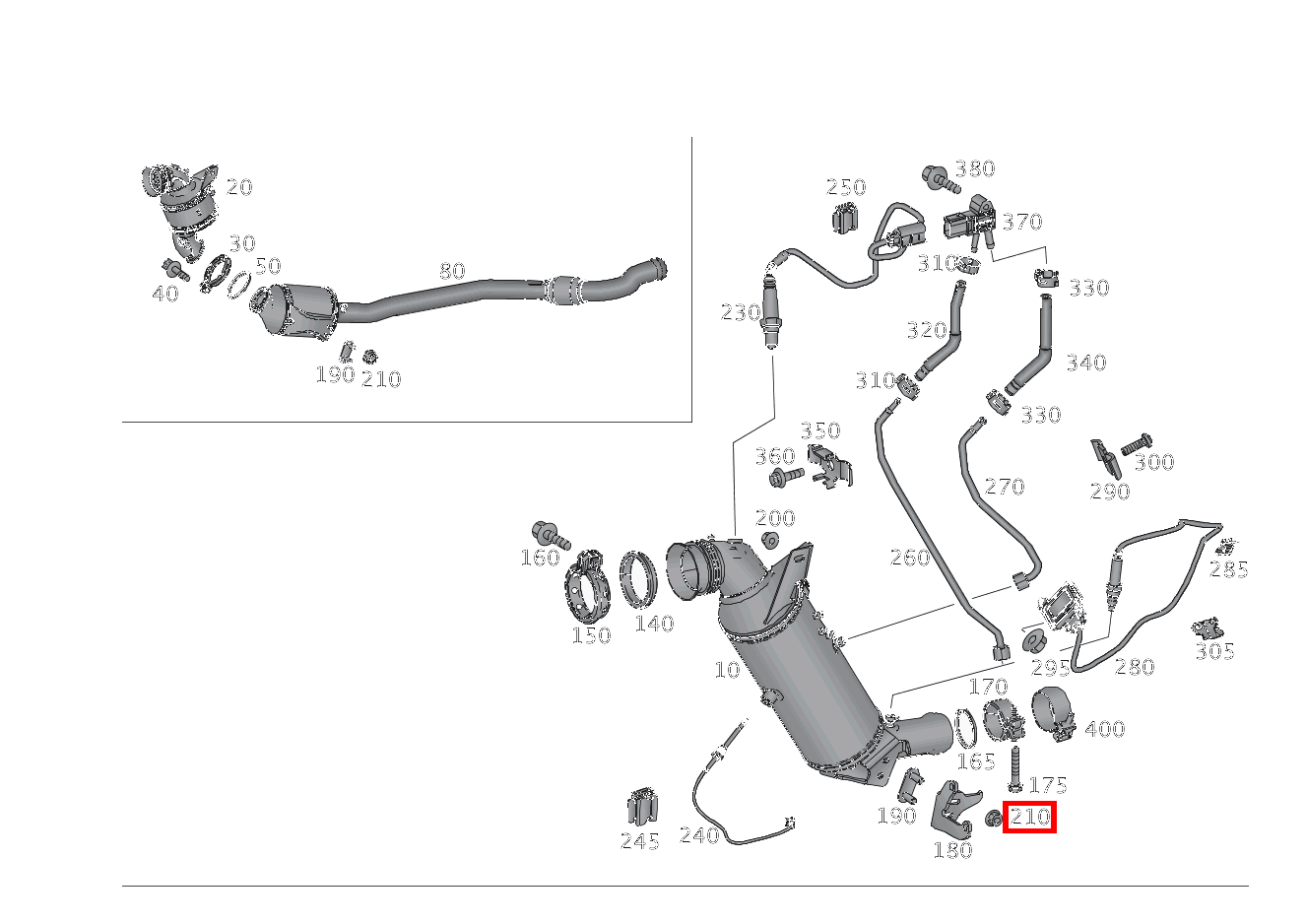 Sechskantmutter FUER HALTER AN PARTIKELFILTER; M8 SLK/SLC 250 B /D 172