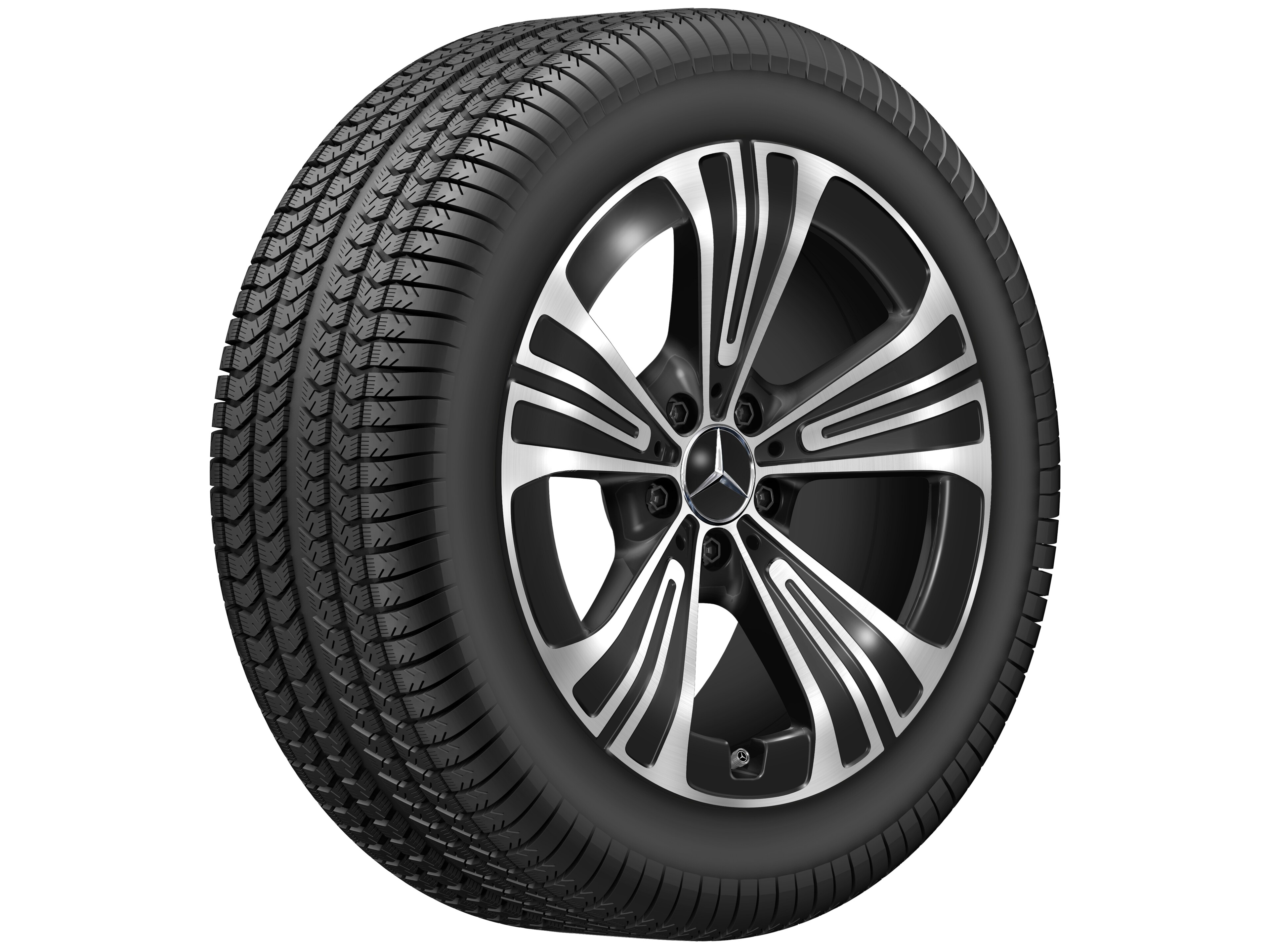 5-Speichen-Rad, 18 Zoll 8 J x 18 ET 32,5, schwarz, glanzgedreht