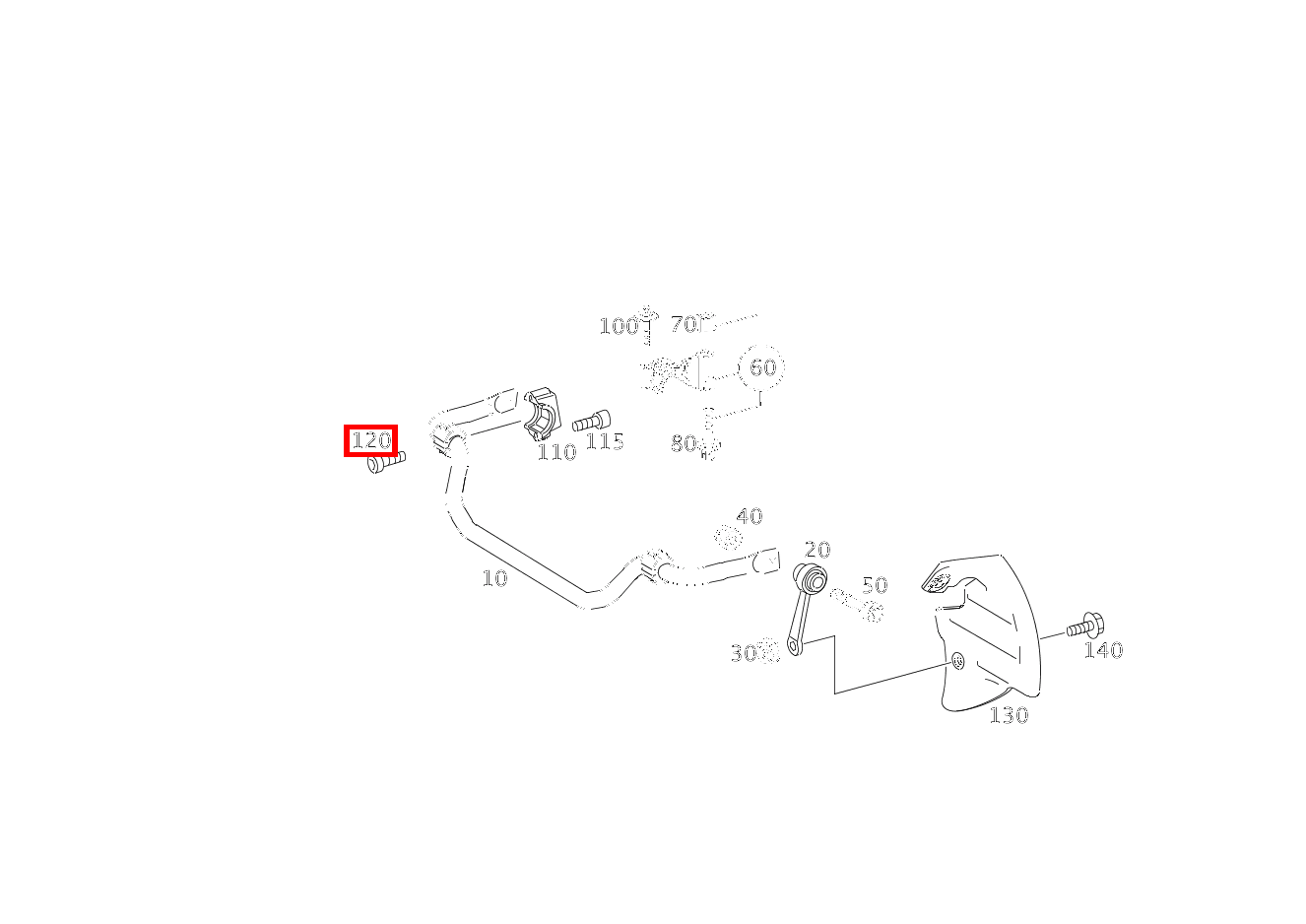 Zylinder-Schraube DREHSTAB AN HALTER; M8X35 E 280 T 4-MATIC 211