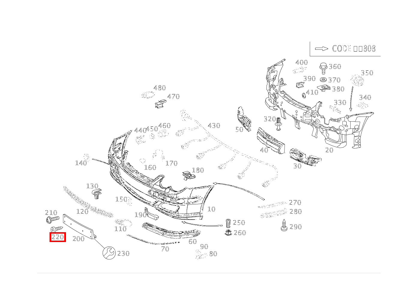 Sechsrundschraube KENNZEICHENBLENDE AN STOSSFAENGER; 5X16 C 320 Sportcoupé 203