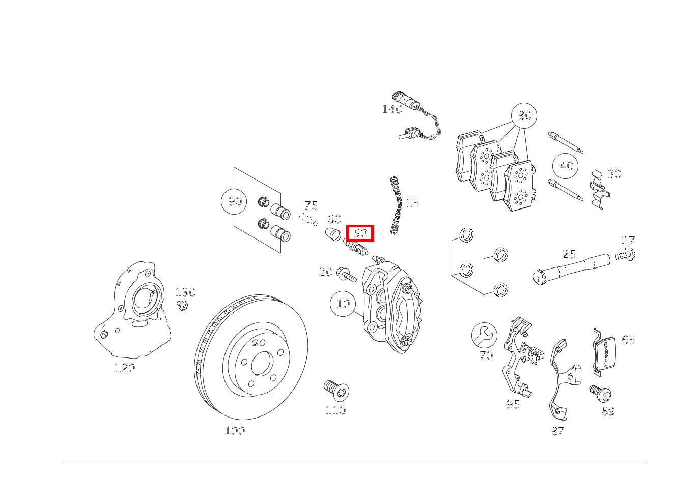 TEILESATZ ENTLUEFT.VENTIL Bremssattel Vorderachse CL500 4M BE 216