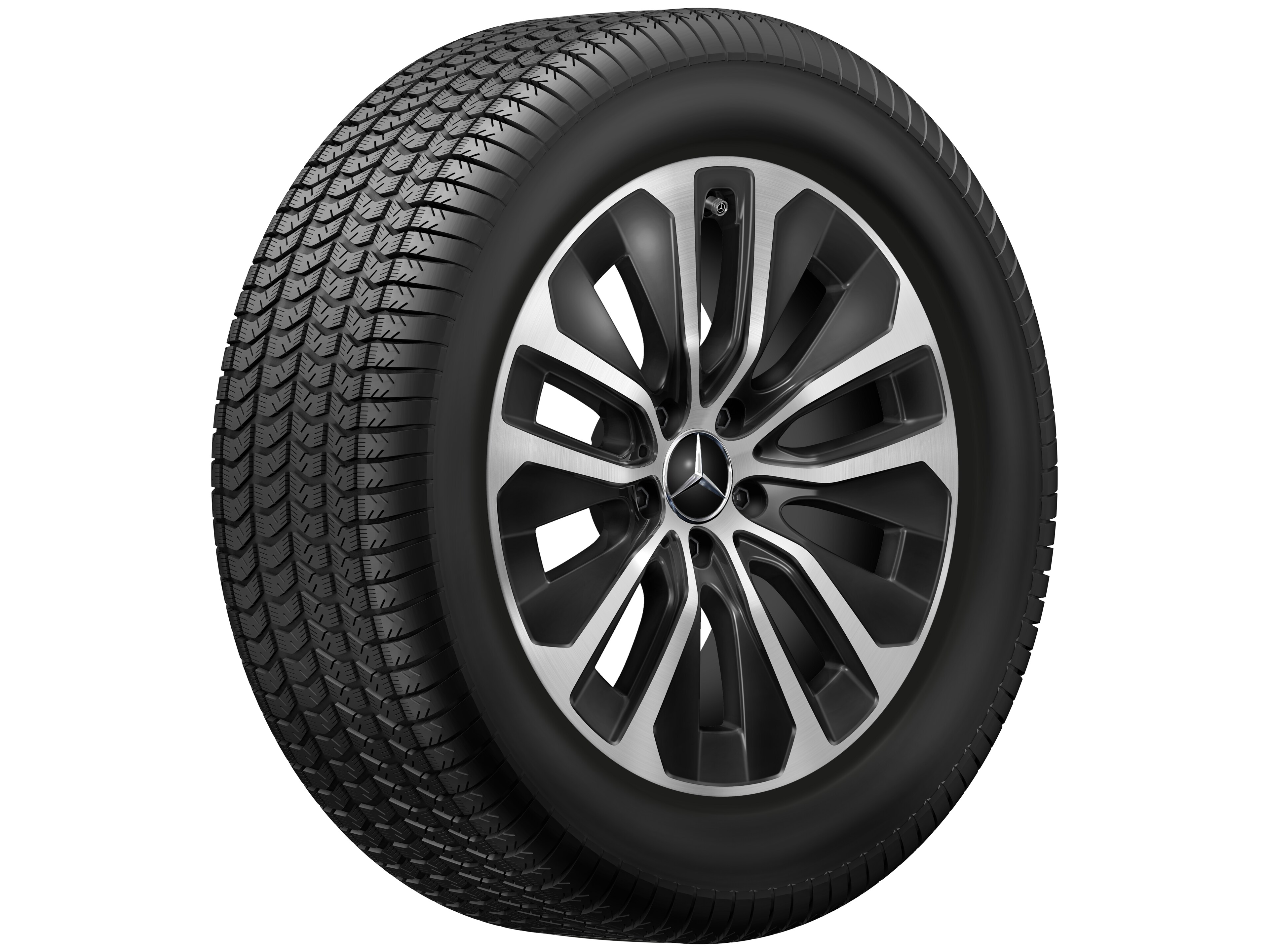 5-Doppelspeichen-Rad, Aero, 18 Zoll, 8 J x 18 ET 32,5, schwarz, glanzgedreht