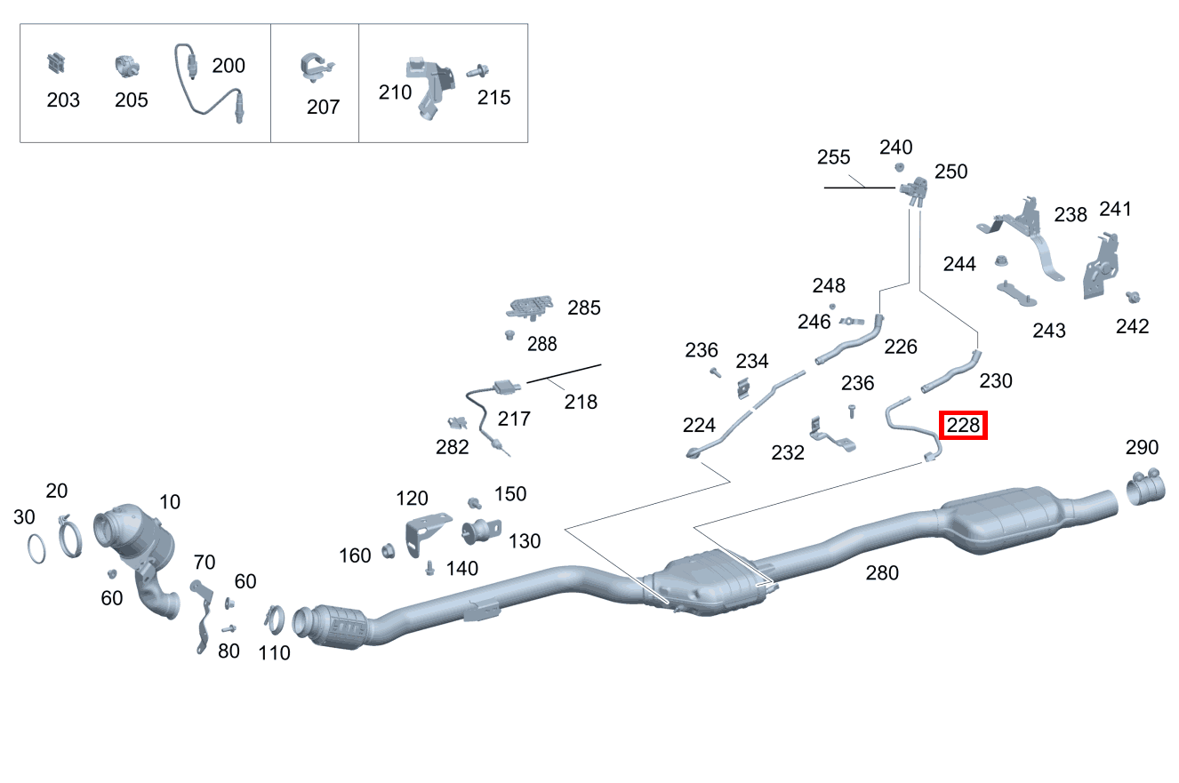 Druckleitung An Partikelfilter hinten E 200 4MATIC T-Modell 213