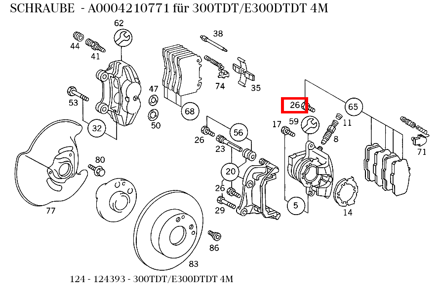Schraube 300TDT/E300DTDT 4M 124