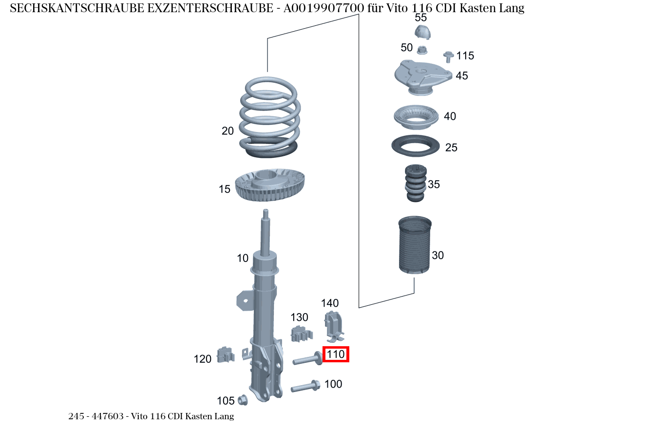 Sechskantschraube EXZENTERSCHRAUBE Vito 116 CDI Kasten Lang 245 Sechskantschraube EXZENTERSCHRAUBE Vito 116 CDI Kasten Lang 245