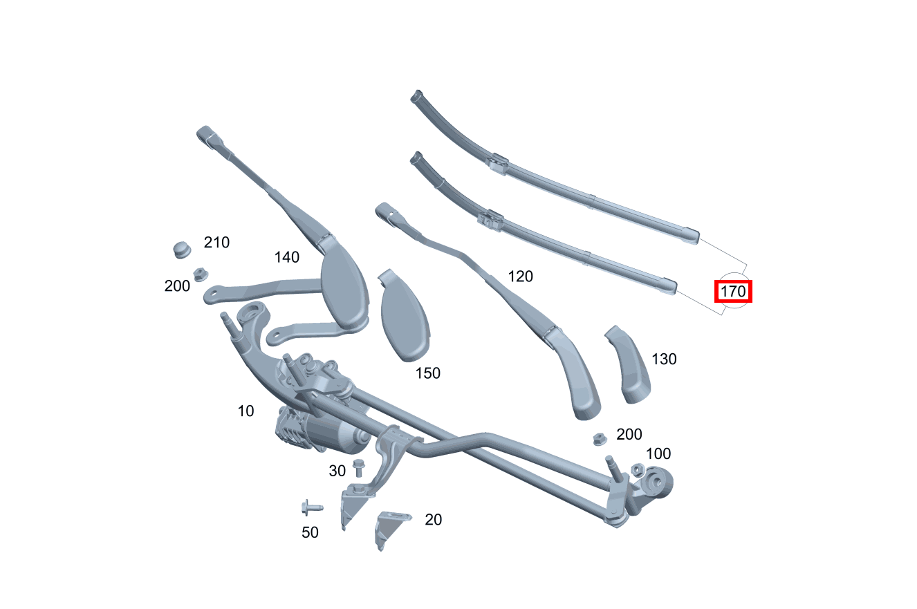 REP.SATZ WISCHERBLATT Wischerset, Fahrer- und beifahrerseitig Mercedes-AMG E 63 S 4MATIC+ T-Modell 213