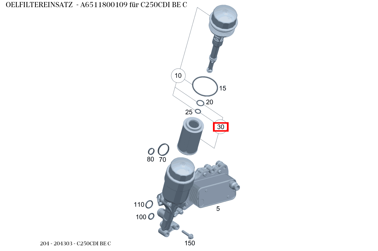 Ölfiltereinsatz C250CDI BE C 204 Ölfiltereinsatz C250CDI BE C 204