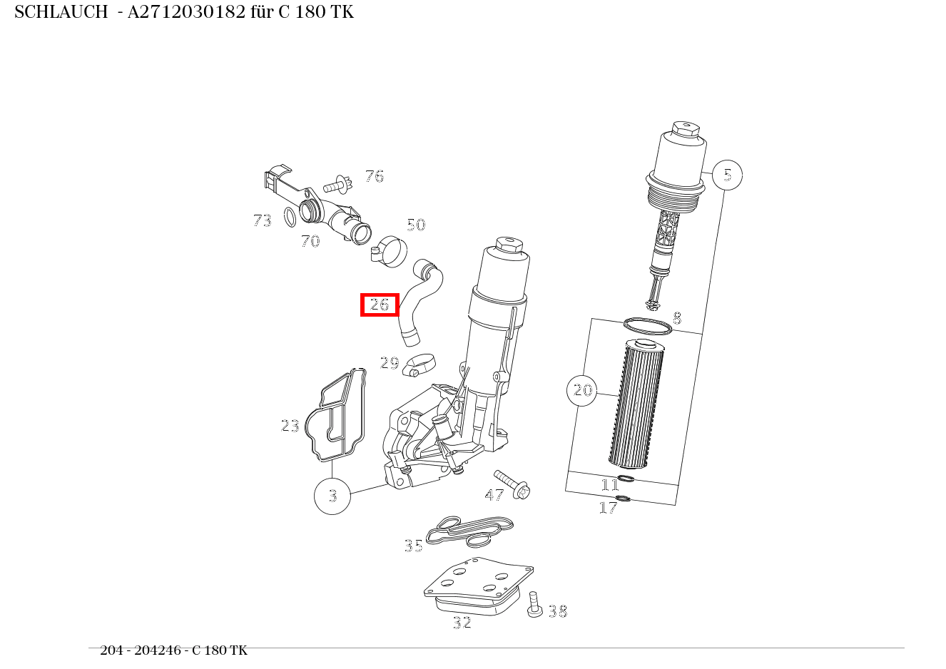 Schlauch C 180 TK 204 Schlauch C 180 TK 204