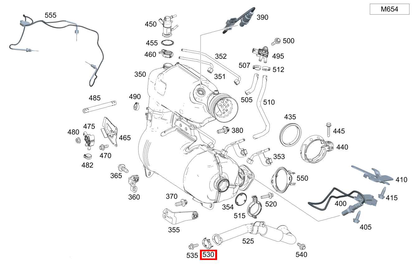 METALLDICHTUNG, EINLAGIG An Abgasrückführleitung 220 A 180