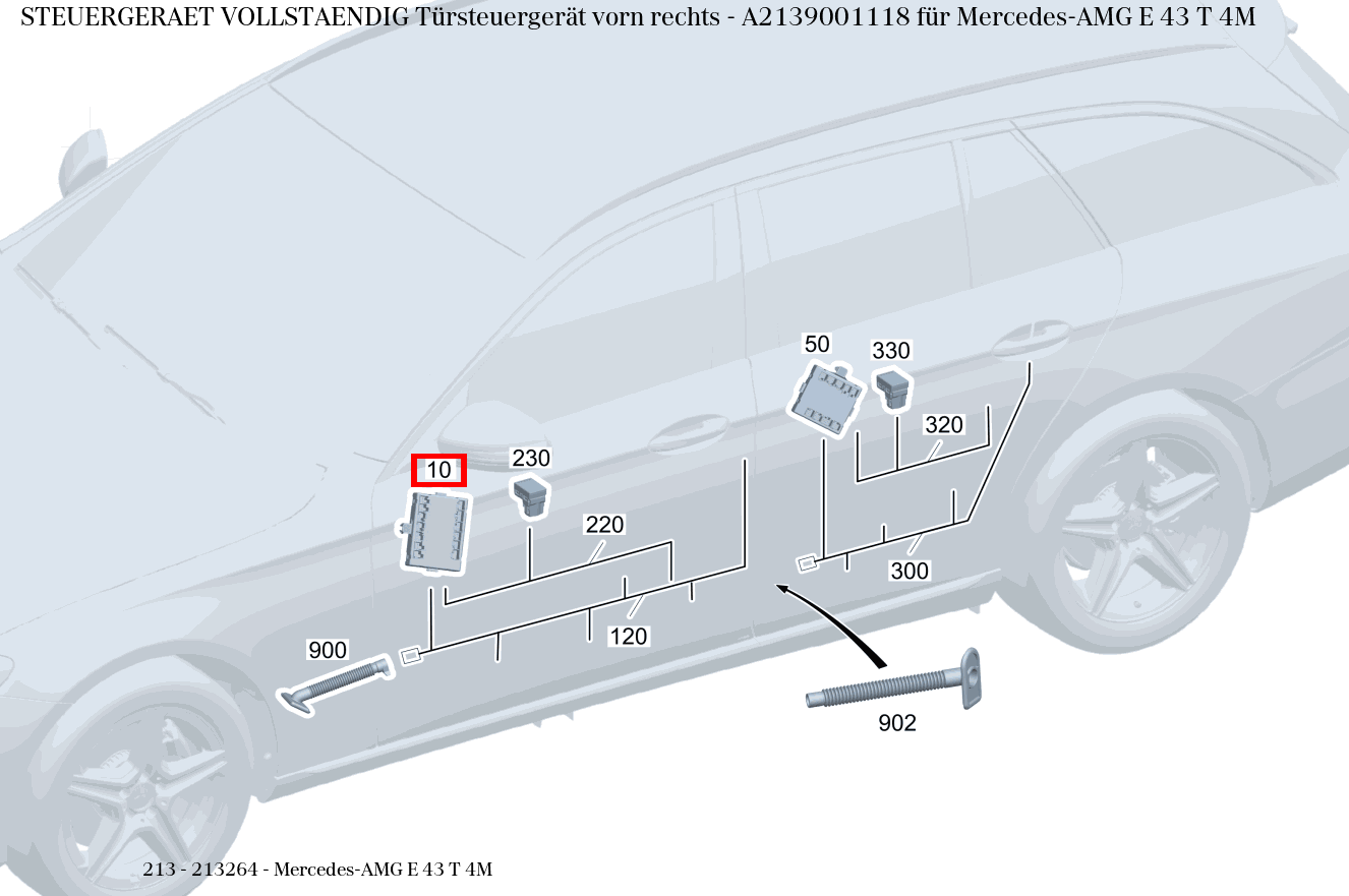 Steuergerät vollständig Türsteuergerät vorn rechts Mercedes-AMG E 43 T 4M 213 Steuergerät vollständig Türsteuergerät vorn rechts Mercedes-AMG E 43 T 4M 213