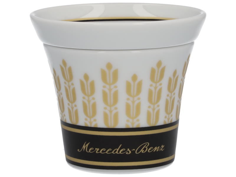 Espressotassen Set, 90 ml, 4-teilig, schwarz/weiß/goldfarben, Porzellan