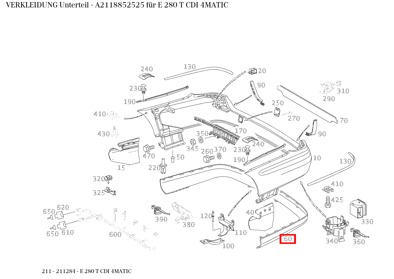 Verkleidung Unterteil E 280 T CDI 4MATIC 211 Verkleidung Unterteil E 280 T CDI 4MATIC 211