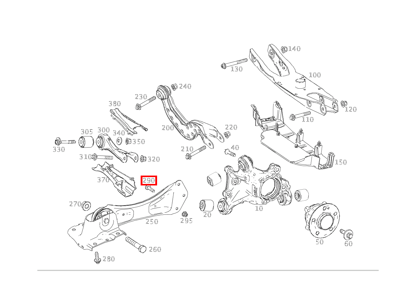 Sechsrundschraube Längslenker an Radträger, rechts; M10X45 E 400 4MATIC Cabriolet 238