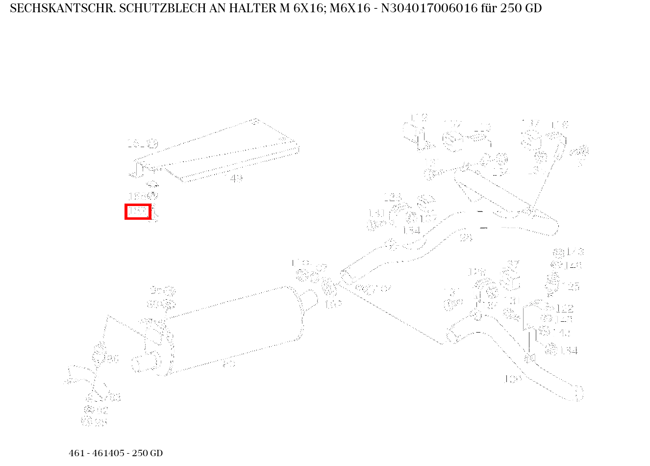Sechskantschraube SCHUTZBLECH AN HALTER M 6X16; M6X16 250 GD 461 Sechskantschraube SCHUTZBLECH AN HALTER M 6X16; M6X16 250 GD 461
