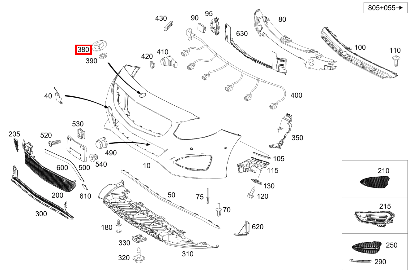 Firmenzeichen An Stoßfänger B180 BE 246