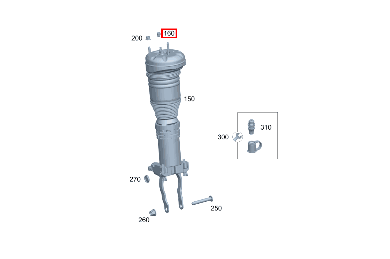 Anschlussstutzen Druckleitung an Federbein Mercedes-AMG GLS 63 4MATIC+ 167
