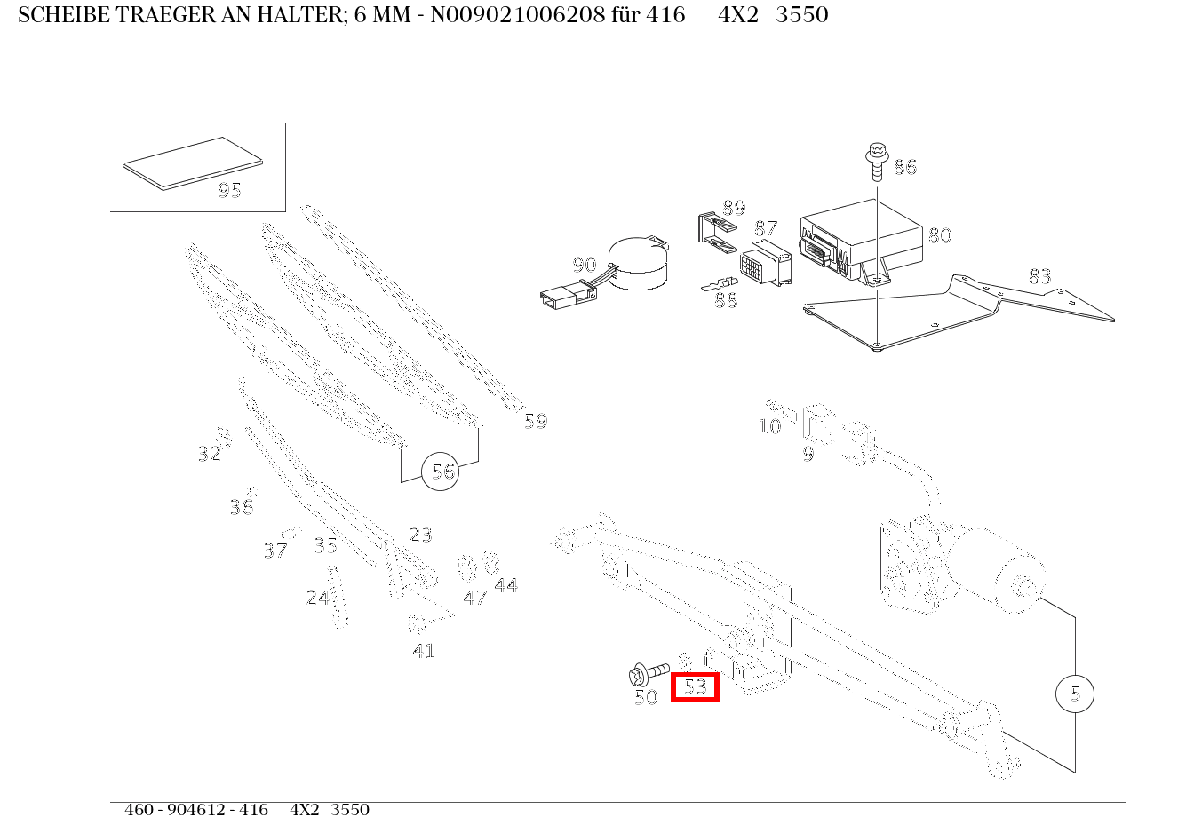 Scheibe TRAEGER AN HALTER; 6 MM 416 4X2 3550 460