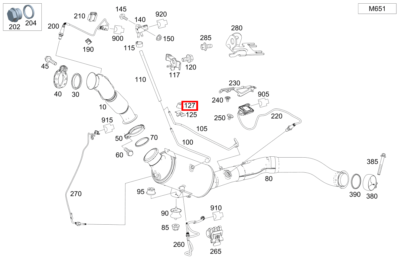 Mutter Halter an Druckleitung; M5 ML 250 BT 166