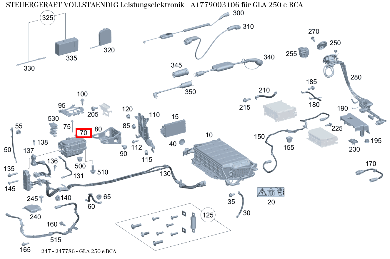 Steuergerät vollständig Leistungselektronik GLA 250 e BCA 247 Steuergerät vollständig Leistungselektronik GLA 250 e BCA 247