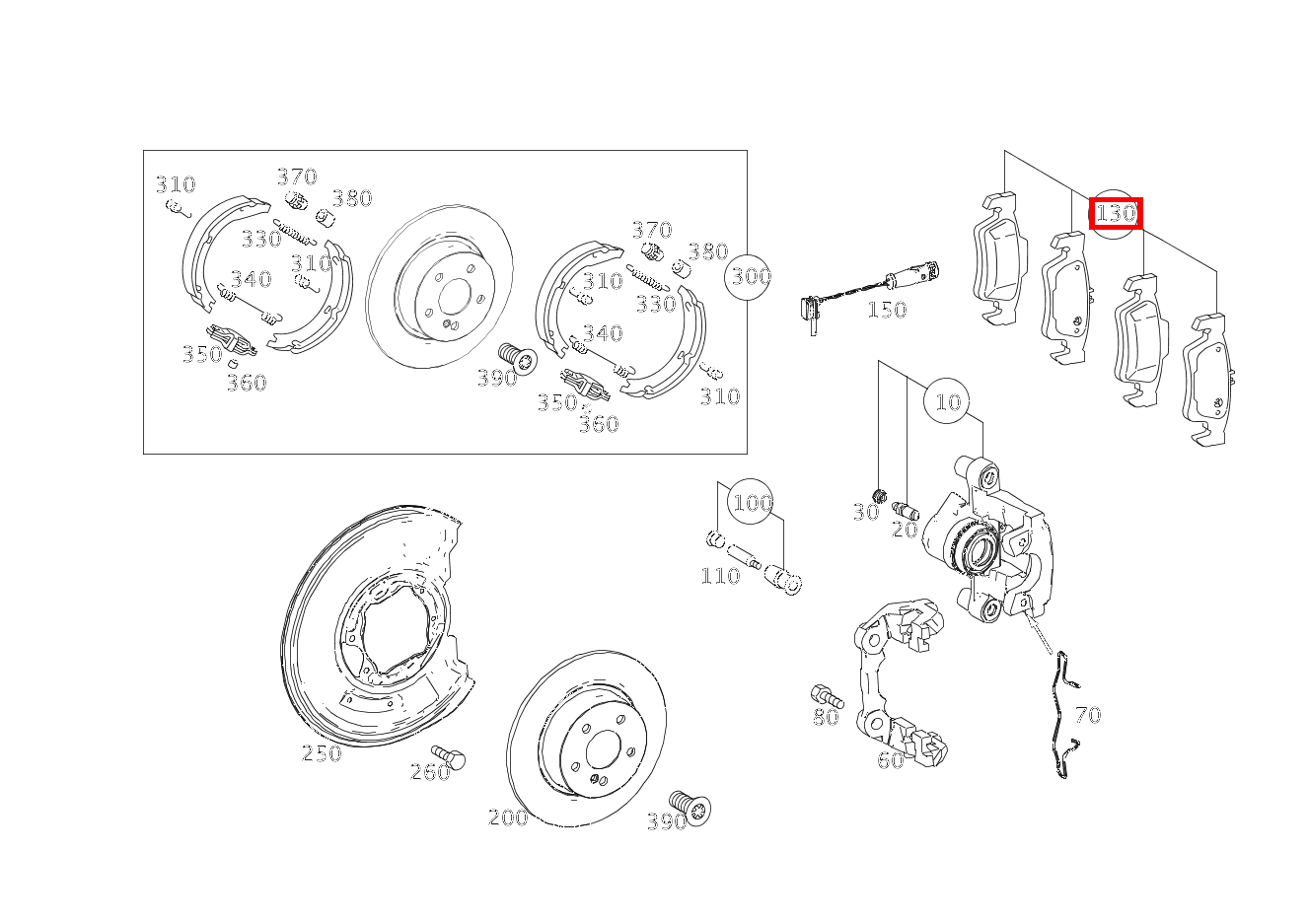 Teilesatz Bremsbelag Teilesatz GLK 350 4MATIC 204