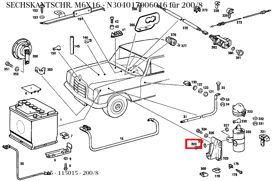 Sechskantschraube M6X16 200/8 115 Sechskantschraube M6X16 200/8 115