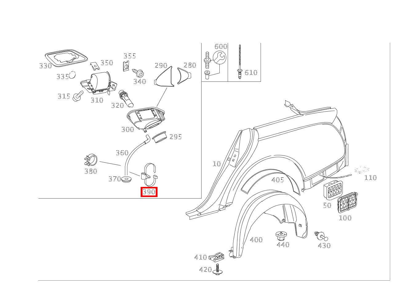 Kabelband ABLAUFROHR TANKEINFUELLSTUTZEN; 4.8X302 MM Maybach 62 S (langer Radstand) 240 Kabelband ABLAUFROHR TANKEINFUELLSTUTZEN; 4.8X302 MM Maybach 62 S (langer Radstand) 240