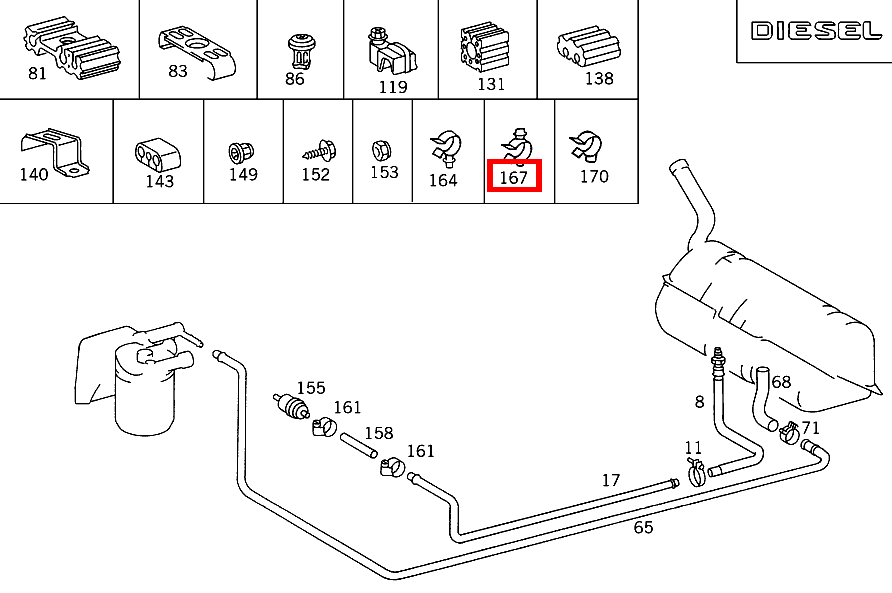 SCHLAUCHHALTER S 350 Turbodiesel 140