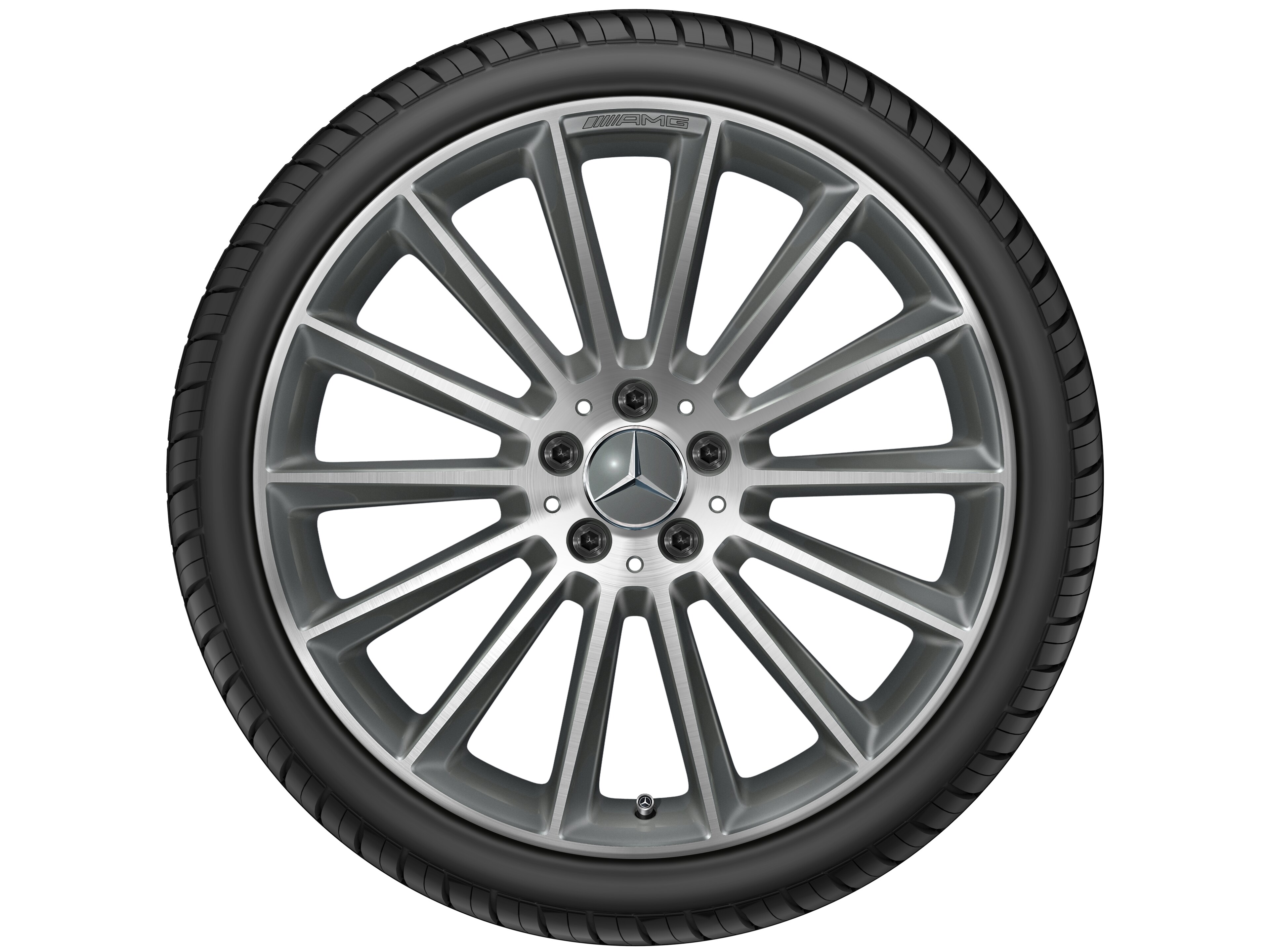 AMG Vielspeichen-Rad, 50,8 cm (20 Zoll), glanzgedreht 9 J x 20 ET 49, titangrau