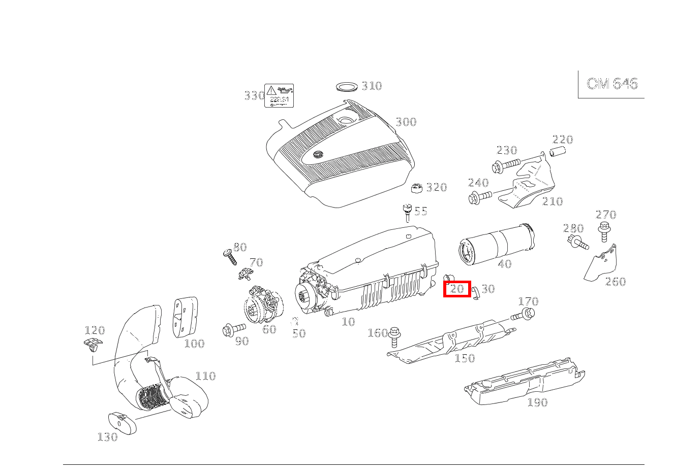 Lager AN LUFTFILTERGEHAEUSE HINTEN CLK 220 CDI Coupé 209