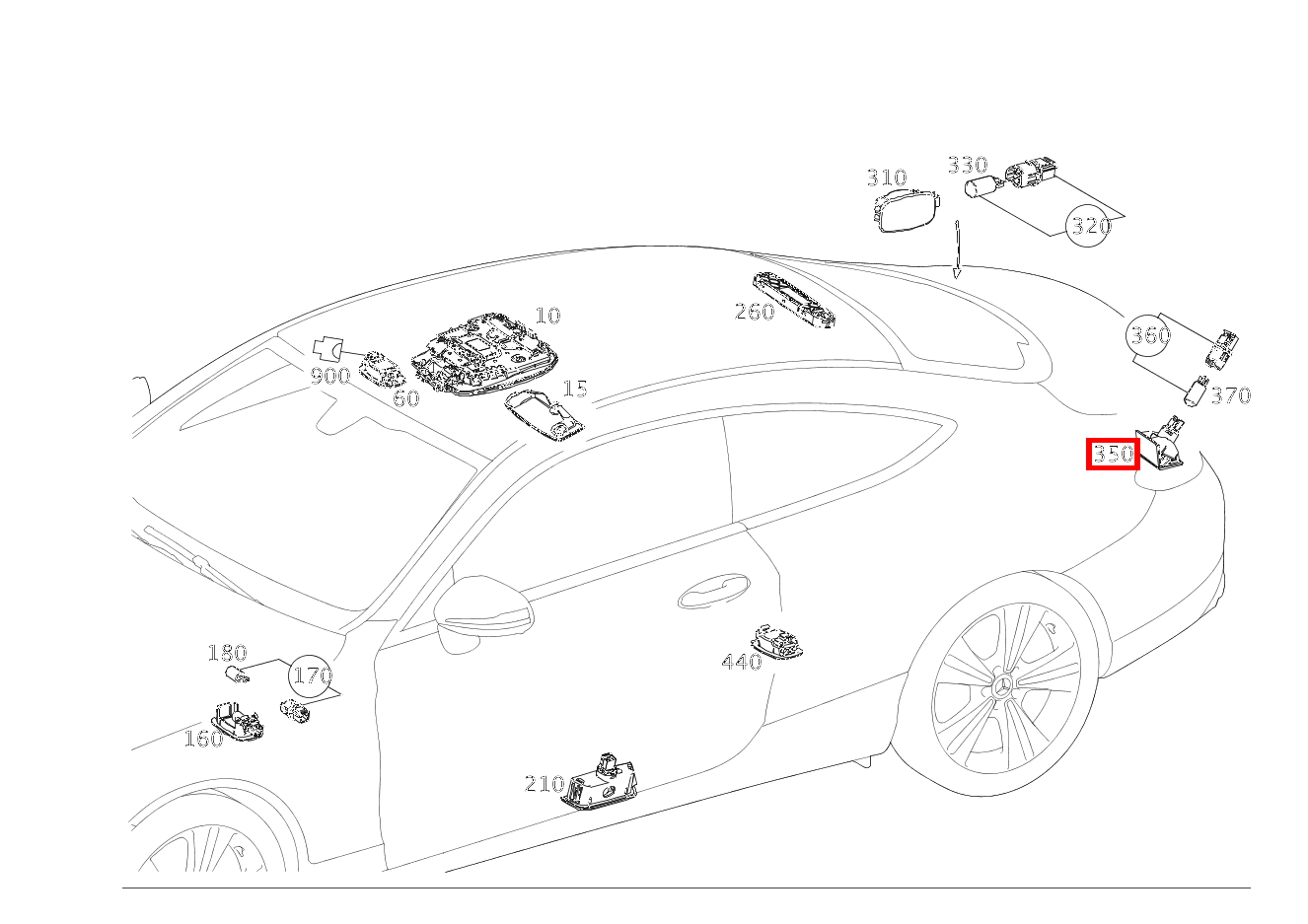 Innenleuchte Heckdeckel CLK 320 COUPE 209