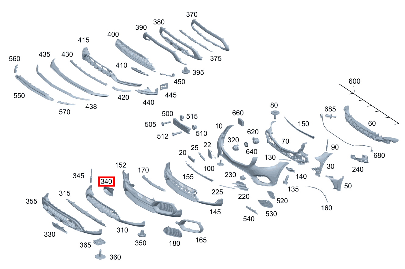 Luftführungssegment Grundträger links GLC 200 4MATIC 293 Luftführungssegment Grundträger links GLC 200 4MATIC 293