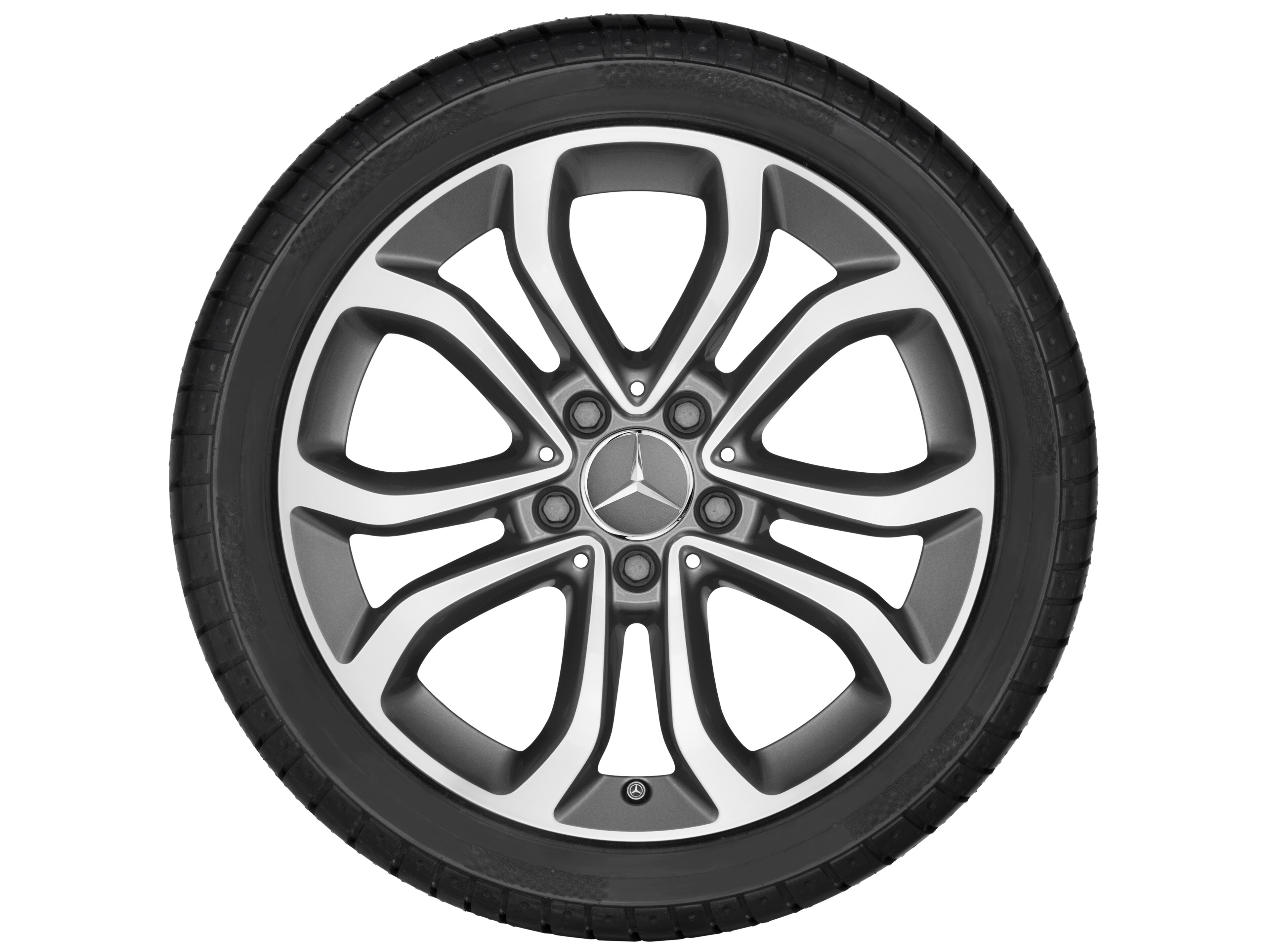 Mercedes-Benz - 5-Doppelspeichen-Rad, 43,2 cm (17 Zoll), glan 5-Doppelspeichen-Rad, 43,2 cm (17 Zoll), glan