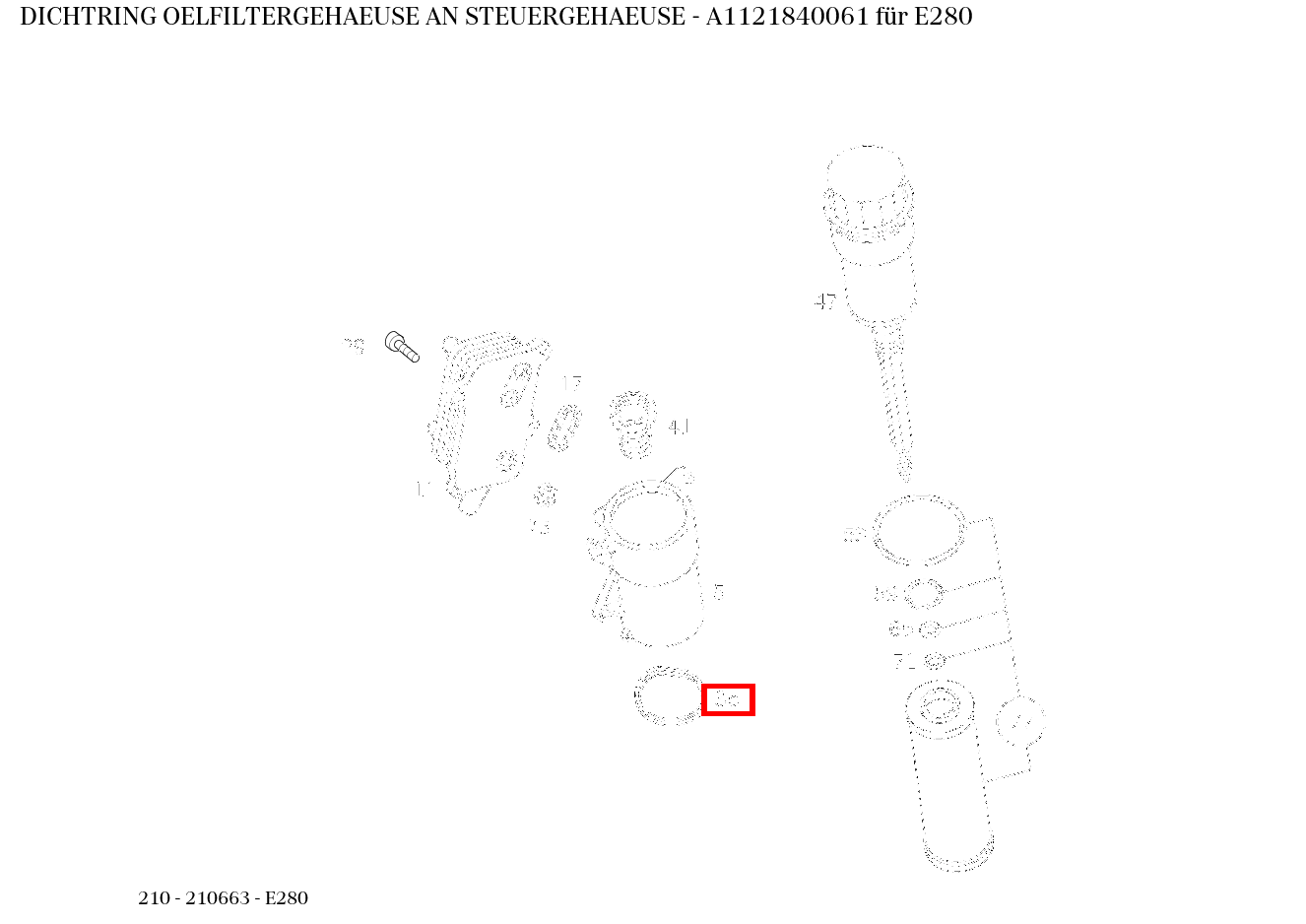 Dichtring OELFILTERGEHAEUSE AN STEUERGEHAEUSE E280 210