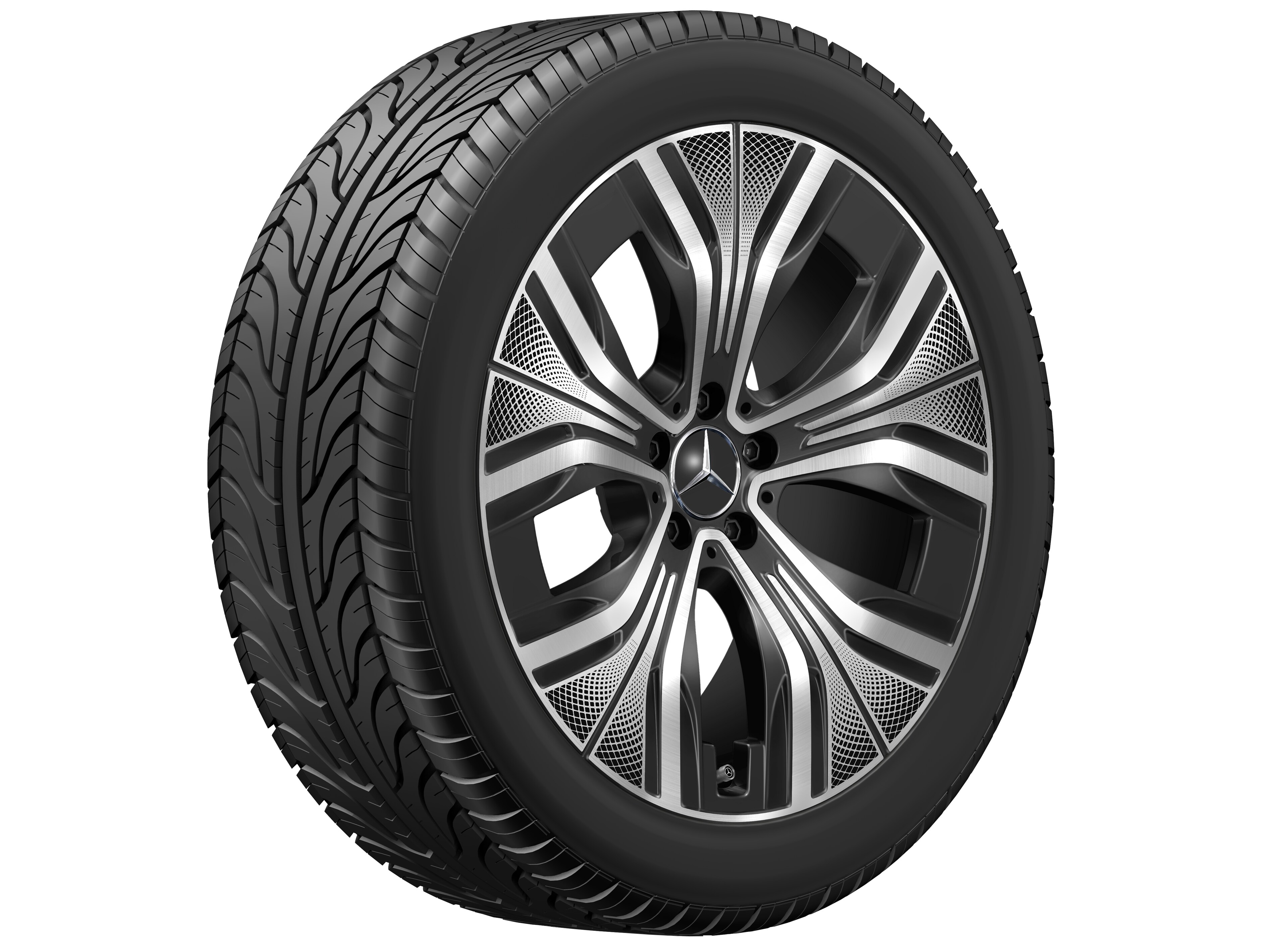 Mercedes-Benz - 5-Speichen-Rad, Aero, 20 Zoll, bedruckt 8,5 J x 20 ET 38,5, schwarz, glanzgedreht