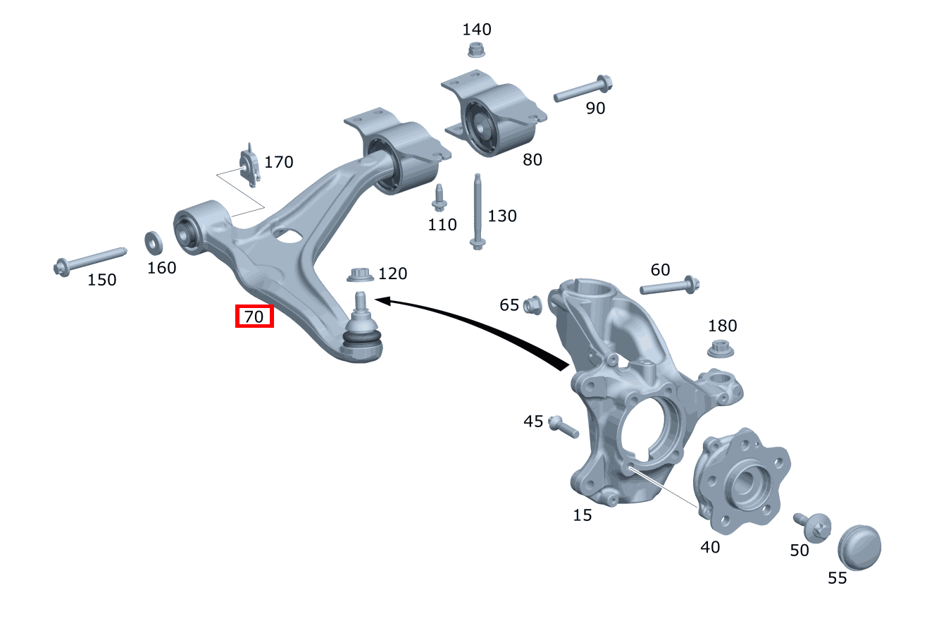 Querlenker Vorne links B 180 253 Querlenker Vorne links B 180 253