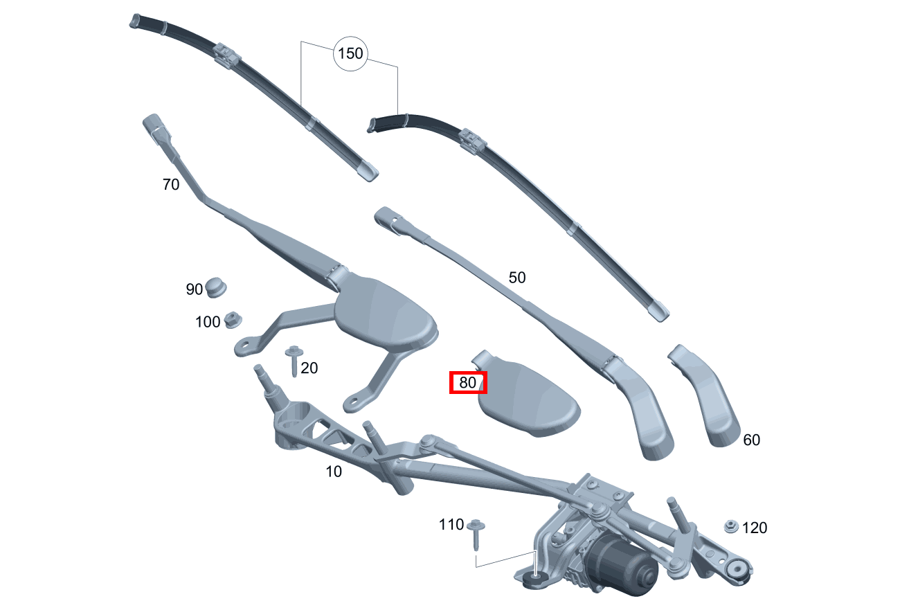 Abdeckung Wischerarm Beifahrerseite GLA 200 4MATIC 247