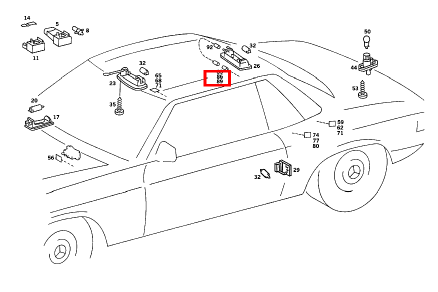 GEHAEUSEOBERTEIL TO 008 545 20 28 350 SL Roadster 107