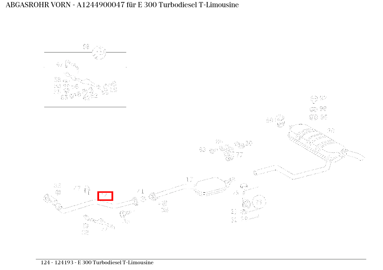 Abgasrohr VORN E 300 Turbodiesel T-Limousine 124