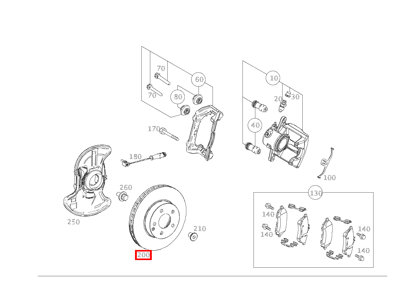 Bremsscheibe belüftet Vorne rechts C180T BE 204