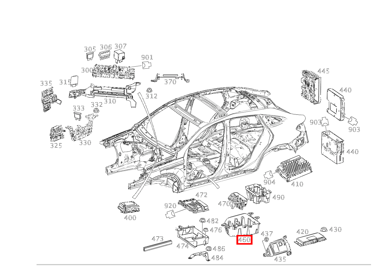 Gerätekasten UNTER FAHRERSITZ LINKS Mercedes-AMG GLE 63 S 4MATIC Coupé 292
