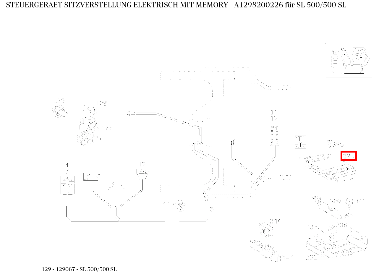 STEUERGERAET SITZVERSTELLUNG ELEKTRISCH MIT MEMORY SL 500/500 SL 129 STEUERGERAET SITZVERSTELLUNG ELEKTRISCH MIT MEMORY SL 500/500 SL 129