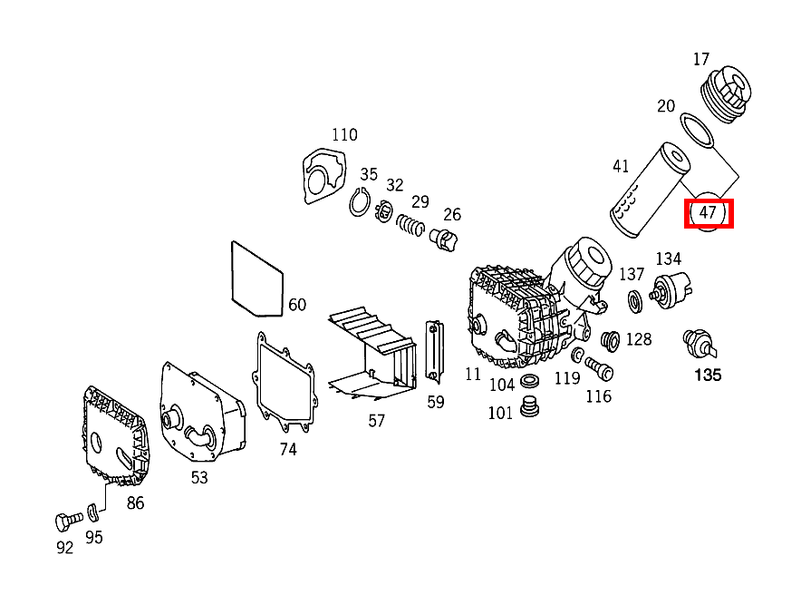 Teilesatz Filtereinsatz G 320 STLA 463