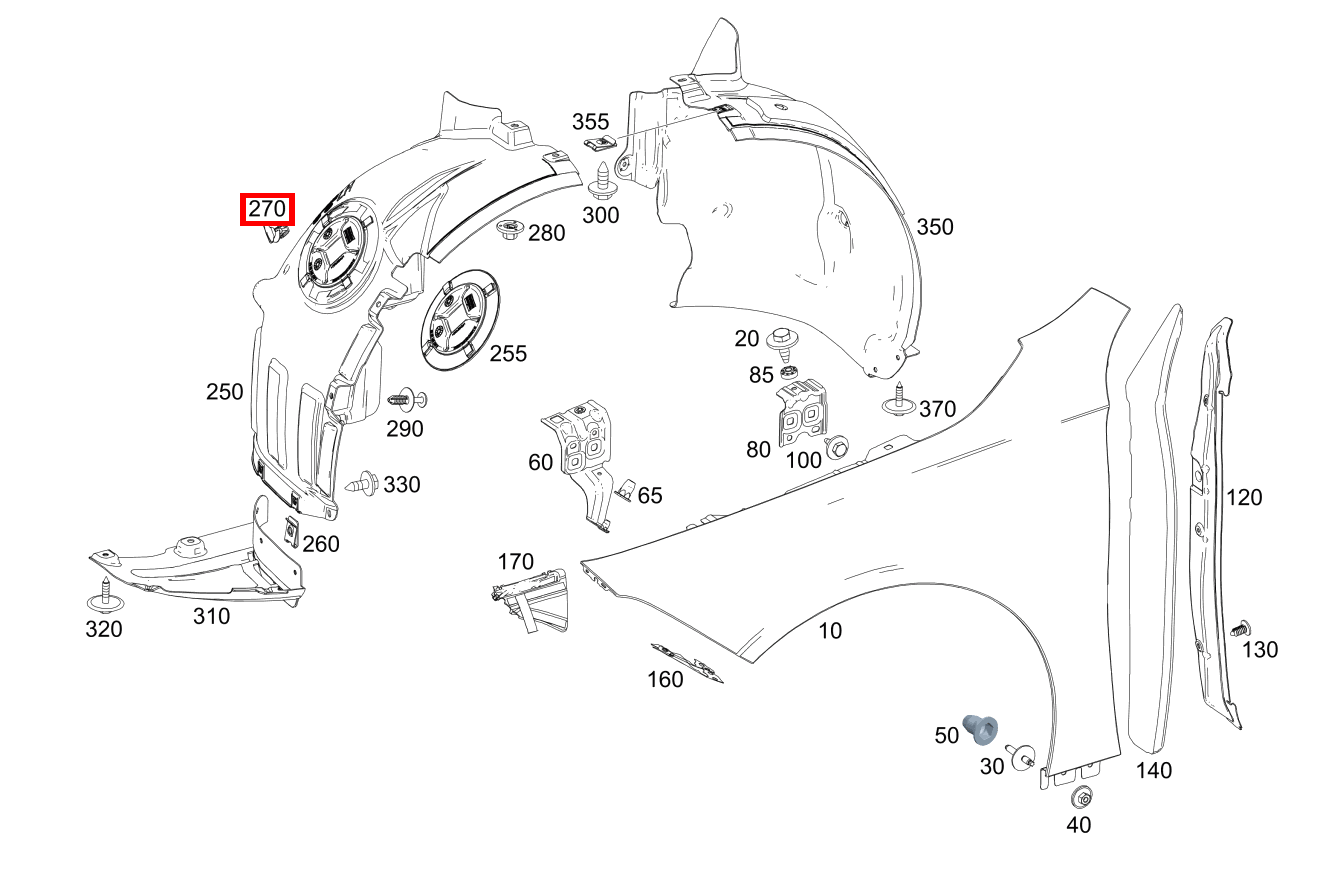 Verschluss Luftführung rechts Mercedes-AMG A 45 S 4MATIC+ Kompaktlimousine 177
